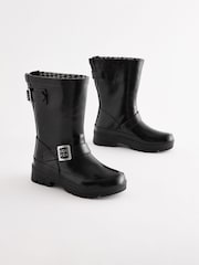 Black Biker Wellies - Image 1 of 6