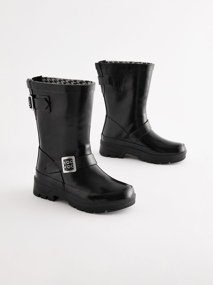 Black Biker Wellies - Image 1 of 6