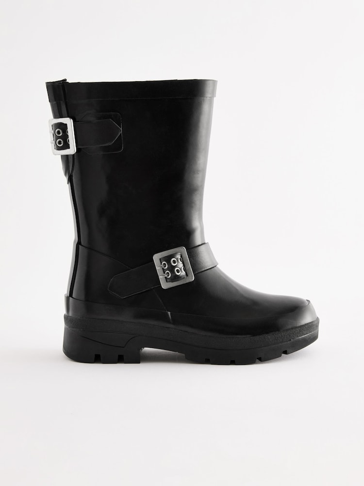 Black Biker Wellies - Image 2 of 6