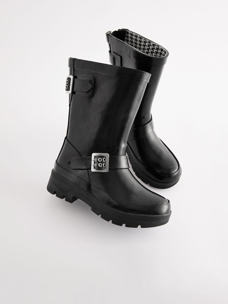 Black Biker Wellies - Image 3 of 6