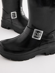 Black Biker Wellies - Image 4 of 6