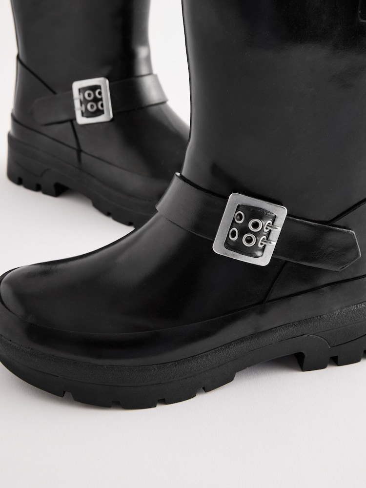 Black Biker Wellies - Image 4 of 6