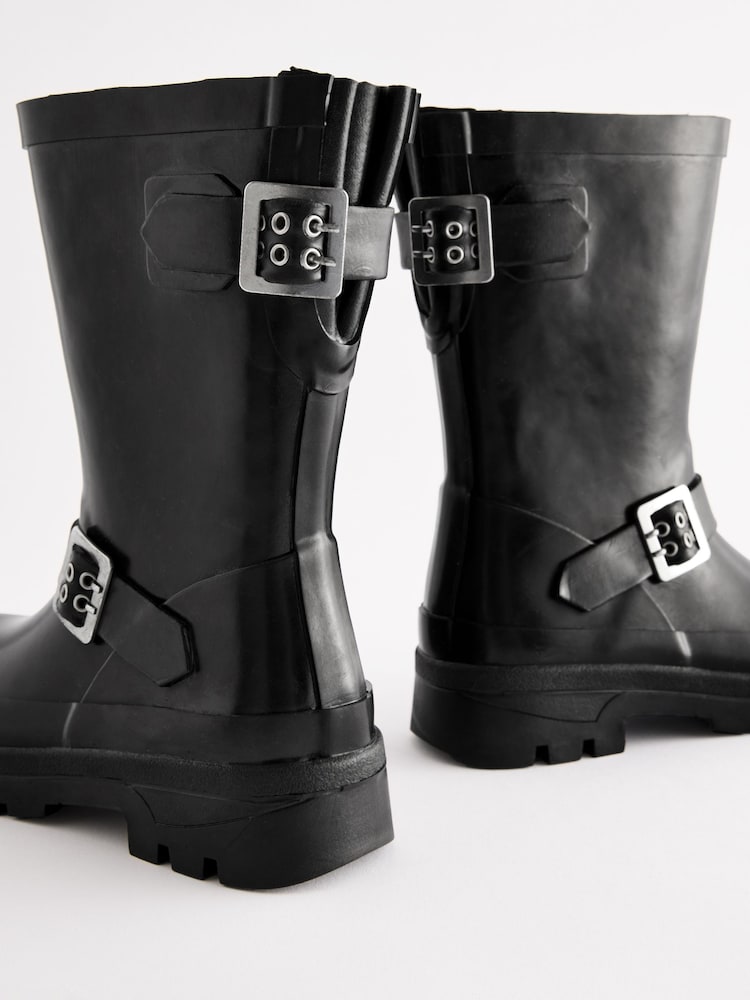 Black Biker Wellies - Image 5 of 6