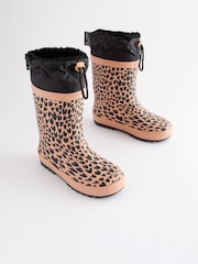 Brown Animal Print Cuff Wellies - Image 1 of 6