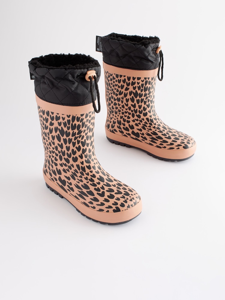 Brown Animal Print Cuff Wellies - Image 1 of 6