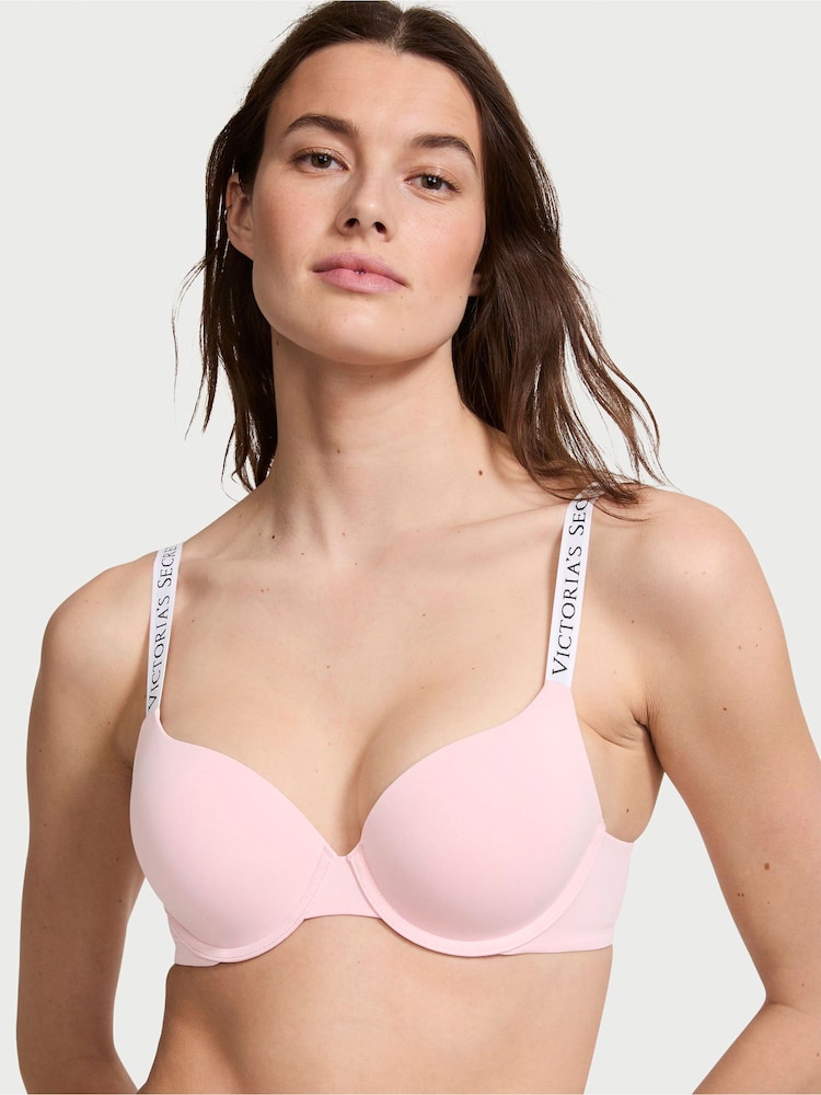 Victoria's Secret Pretty Blossom Pink and White Full Cup Push Up Bra - Image 1 of 3