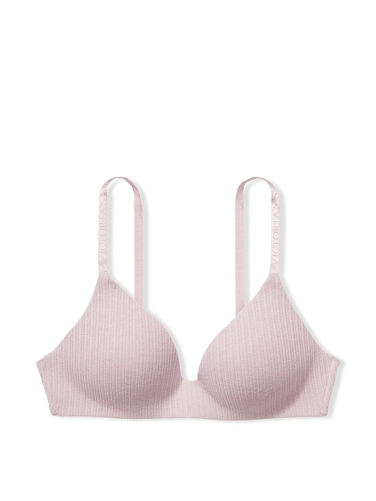 Victoria's Secret Pale Plum Purple Ribbed Non Wired Lightly Lined Bra - Image 3 of 3
