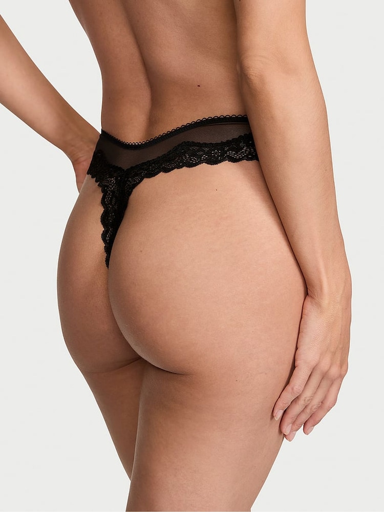 Victoria's Secret Black Mesh Thong Knickers - Image 2 of 3 Victoria's Secret Black Mesh Thong Knickers - Image 2 of 3