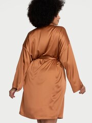 Victoria's Secret Caramel Brown Satin Midi Robe - Image 2 of 3