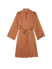Victoria's Secret Caramel Brown Satin Midi Robe - Image 3 of 3