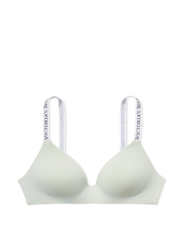 Victoria's Secret Pale Sky Grey Logo Non Wired Lightly Lined Bra - Image 3 of 3 Victoria's Secret Pale Sky Grey Logo Non Wired Lightly Lined Bra - Image 3 of 3