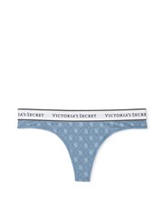 Victoria's Secret Faded Denim Blue Diamond Logo Thong Knickers - Image 3 of 3