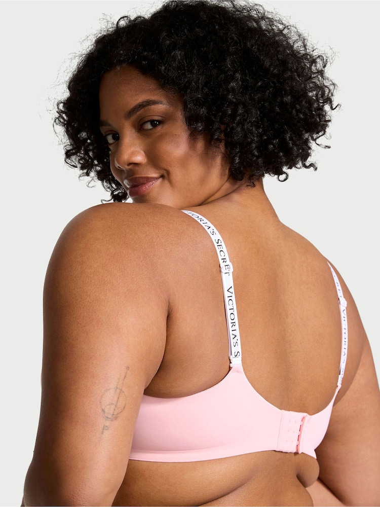Victoria's Secret Pretty Blossom Pink and White Non Wired Lightly Lined Bra - Image 2 of 3