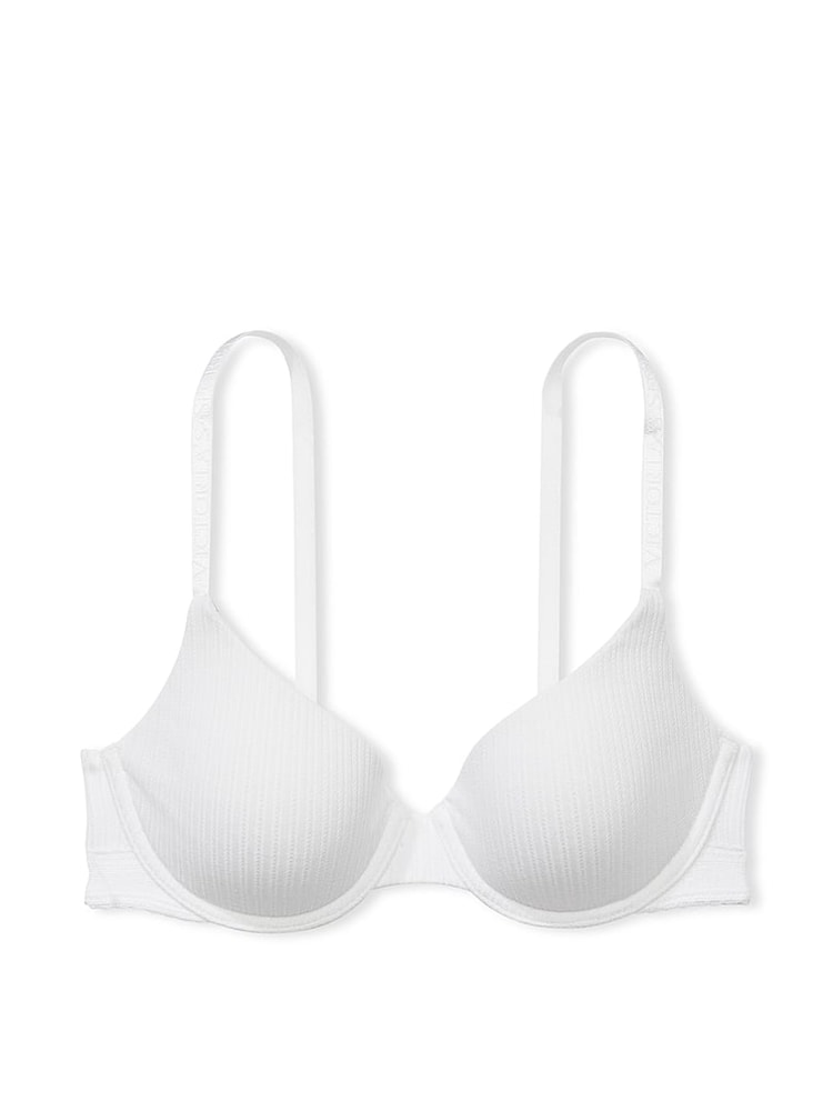 Victoria's Secret White Ribbed Demi Lightly Lined Bra - Image 3 of 3