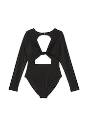 Victoria's Secret Nero Black Knotted Long Sleeve Swimsuit - Image 3 of 3