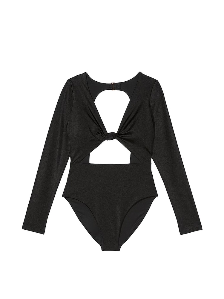 Victoria's Secret Nero Black Knotted Long Sleeve Swimsuit - Image 3 of 3
