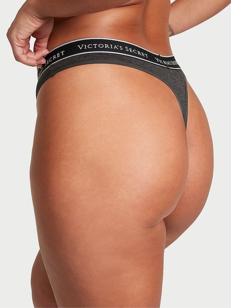 Victoria's Secret Charcoal Heather Grey Thong Knickers - Image 2 of 3