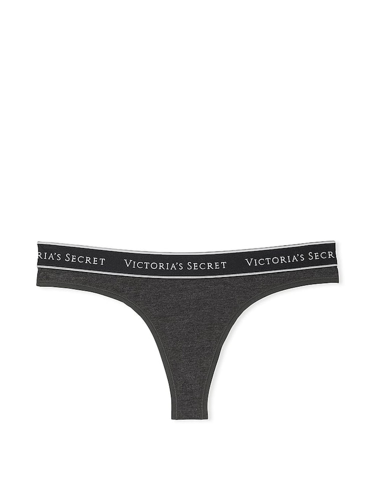 Victoria's Secret Charcoal Heather Grey Thong Knickers - Image 3 of 3