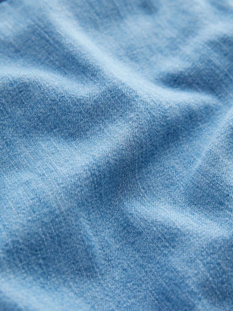 Mid Blue Denim 100% Cotton Shirt Dress - Image 5 of 5