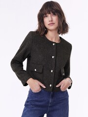 Baukjen Black Asher Recycled Wool Blend Jacket - Image 1 of 7