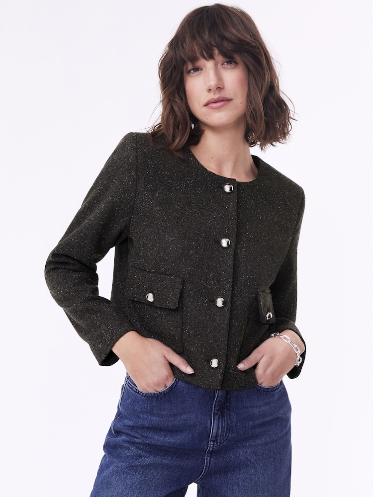 Baukjen Black Asher Recycled Wool Blend Jacket - Image 1 of 7