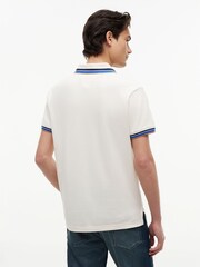 Tommy Hilfiger Cream Regular Fit Tipped Polo Shirt - Image 2 of 5