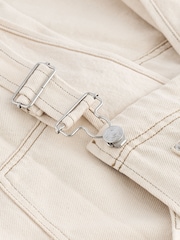 Ecru White Denim 100% Cotton Dungaree Dress - Image 6 of 6