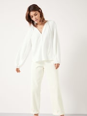 Hush White Zadie Tie Neck Top - Image 3 of 5