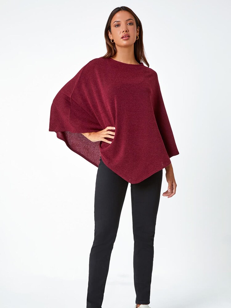 Roman Red Marl Stretch Knit Jersey Top - Image 2 of 5