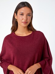 Roman Red Marl Stretch Knit Jersey Top - Image 4 of 5