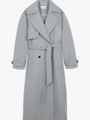 Hush Grey Wool Belted Trench Coat - Image 5 of 5