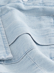 Bleach Tie Front Cropped Denim Shirt - Image 6 of 6