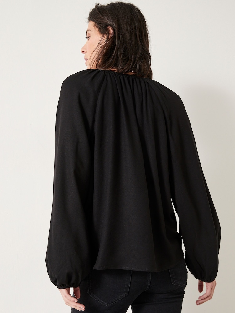 Hush Black Zadie Tie Neck Top - Image 2 of 5