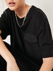 Hush Black Steph Midi T-shirt Dress - Image 4 of 5