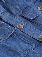 Mid Blue Lightweight Denim Wide Leg Jumpsuit - Image 6 of 6