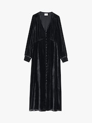 Hush Black Velvet Valeria Midi Dress - Image 5 of 5
