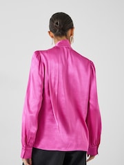 Hush Pink Priscilla Satin Tie Blouse - Image 2 of 5