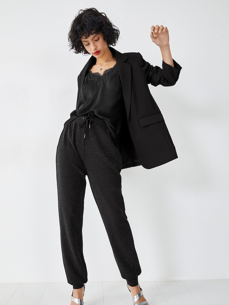 Hush Metallic Eden Glitter Jersey Joggers - Image 1 of 5
