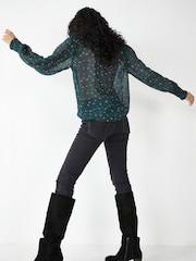 Hush Green Emilie V-Neck Blouse - Image 2 of 5