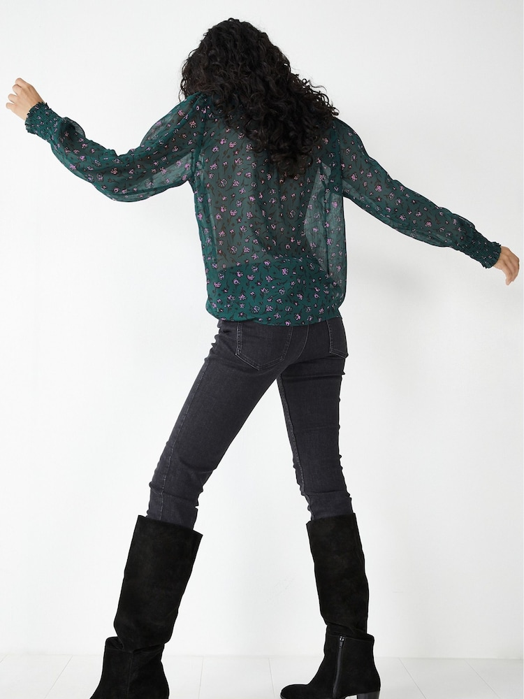Hush Green Emilie V-Neck Blouse - Image 2 of 5
