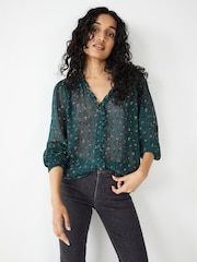 Hush Green Emilie V-Neck Blouse - Image 3 of 5