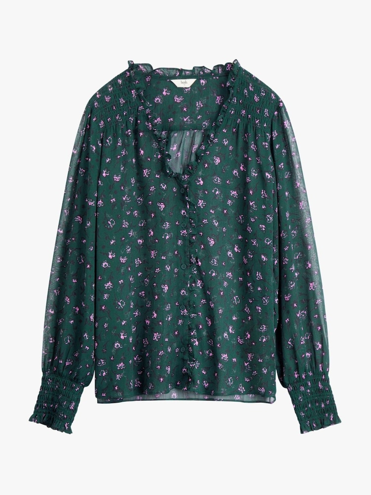 Hush Green Emilie V-Neck Blouse - Image 5 of 5 Hush Green Emilie V-Neck Blouse - Image 5 of 5
