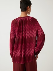 Hush Red Amelie Tie Neck Blouse - Image 2 of 5
