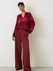 Hush Red Amelie Tie Neck Blouse - Image 3 of 5