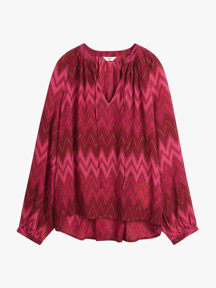 Hush Red Amelie Tie Neck Blouse - Image 5 of 5