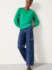 Hush Blue Sara Cargo Jeans - Image 1 of 5