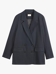 Hush Blue Double Breasted Pinstripe Blazer - Image 4 of 4