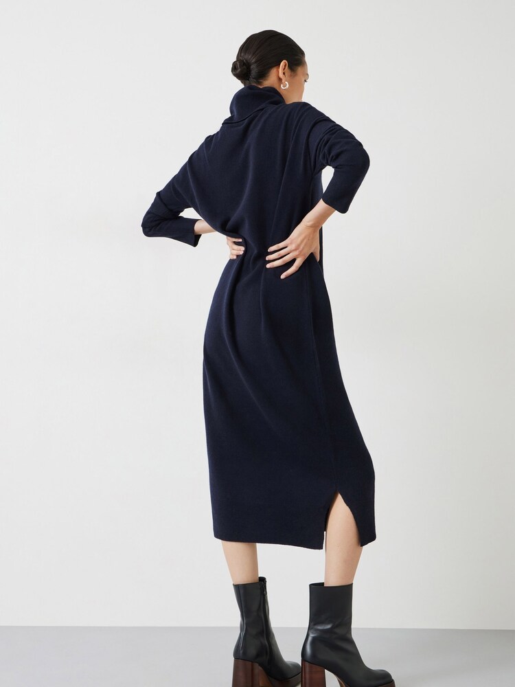 Hush Blue Roll Neck Knitted Dress - Image 2 of 5