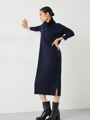 Hush Blue Roll Neck Knitted Dress - Image 4 of 5