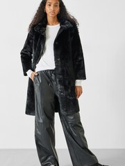 Hush Black Ella Faux Fur Coat - Image 1 of 5